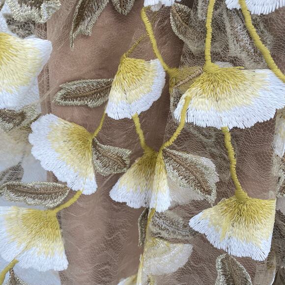 Dress the Population Women’s Betsy Lily Tan Nude Floral Embroidered Dress Medium - Picture 7 of 8